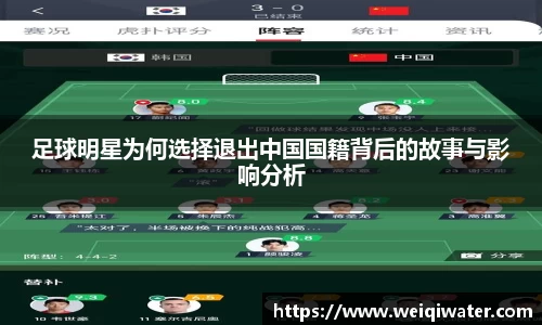 足球明星为何选择退出中国国籍背后的故事与影响分析